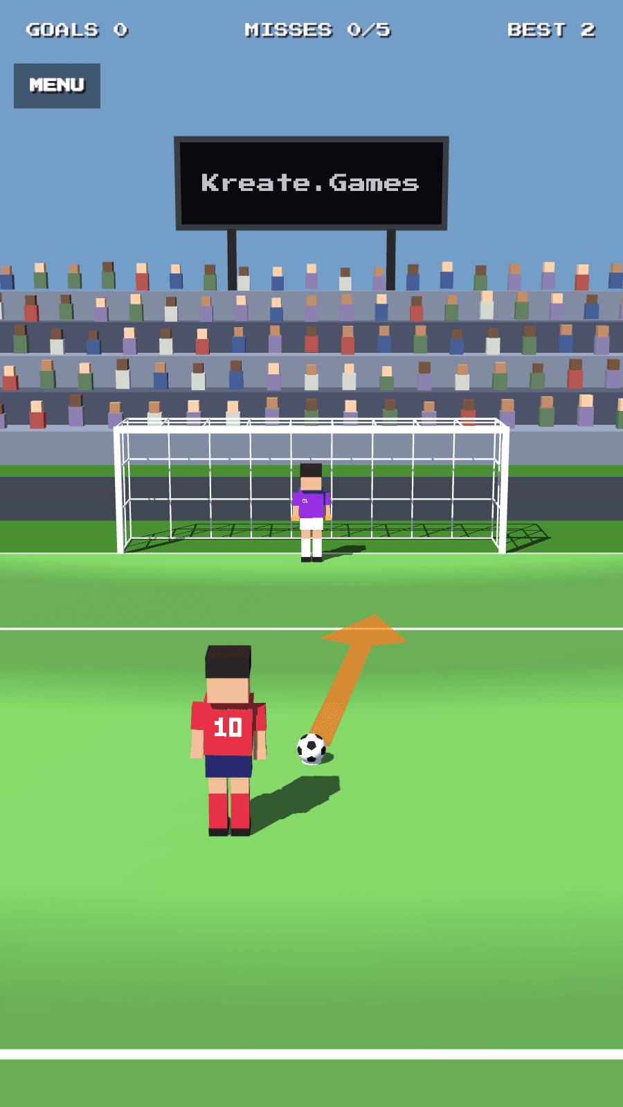 Aiming a free kick from behind the striker